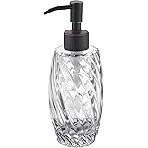 Delle Rosa Countertop Glass Soap Dispenser Oil Rubbed Bronze Clear Glass Bottle Dispenser for Kitchen, Bathroom Essential Oils, Lotions, Liquid Soaps