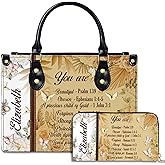 NAREDA Personalized Christian Leather Handbag For Women, Bible Purse, Religious Bags Christian Gift For Women Her, Jesus Bag