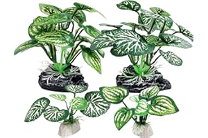 Vtapliea 4PCS Aquarium Plants Betta Fish Tank Decorations Small Size Soft Faux Silk Aquarium for Hiding Fish Reptil