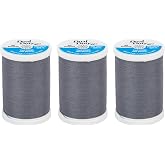 Coats &amp; Clark Dual Duty XP All Purpose Sewing Thread for Sewing Machines, 100% Polyester High Quality Thread Spools for Hand Stitching, Medium Weight 35wt, 250 Yards, 3-Pack, Dark Slate