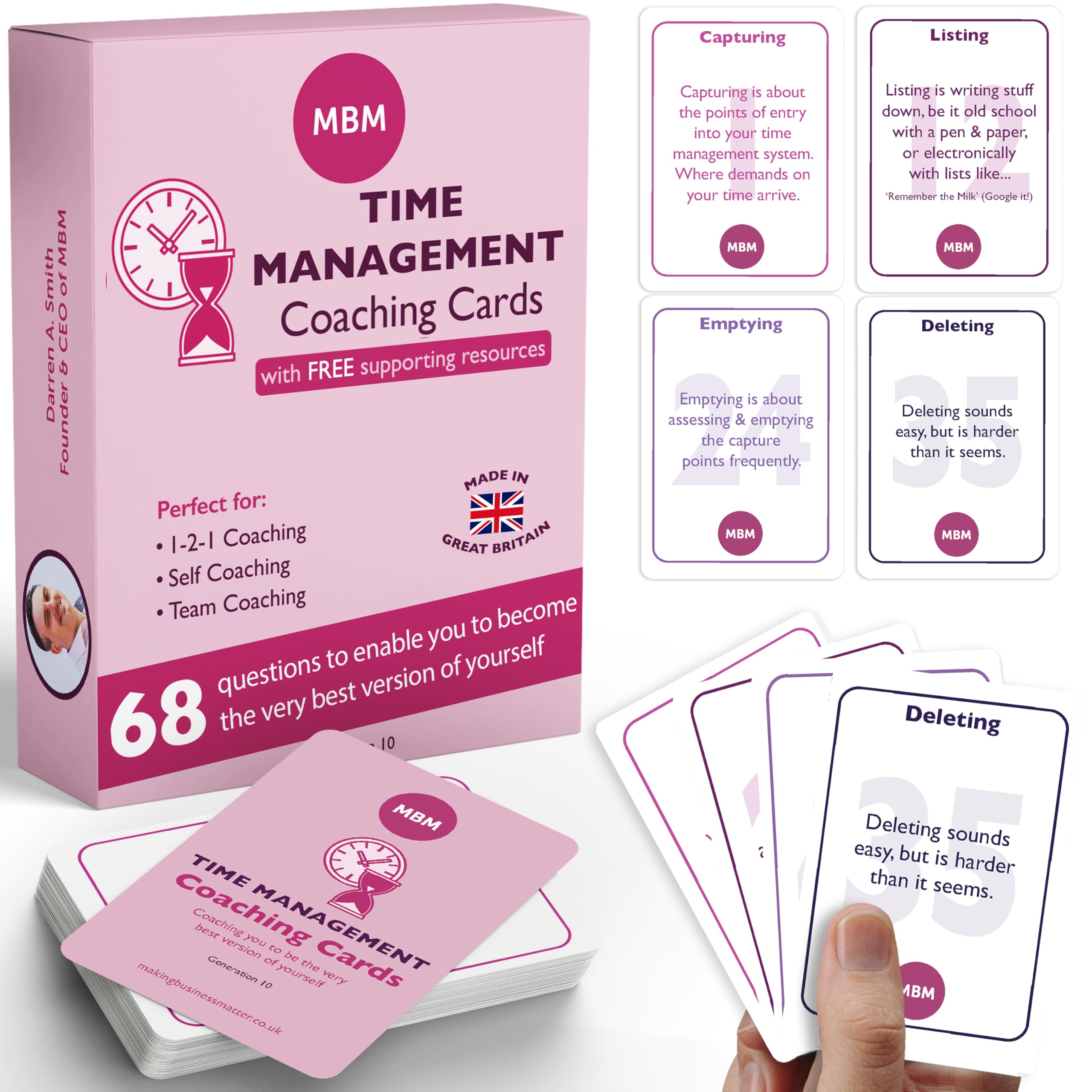 MBM Coaching Cards for Influence & Strategic Skills | Question Cards for Insight, Communication & Professional Effectiveness (Time Management)