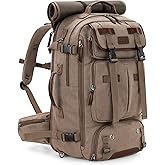 Gonex Canvas Backpack, Vintage 3-in-1 Convertible Laptop Bag for Travel, Work & College, Large Carry-On Rucksack for Men & Women (Coffee Brown)