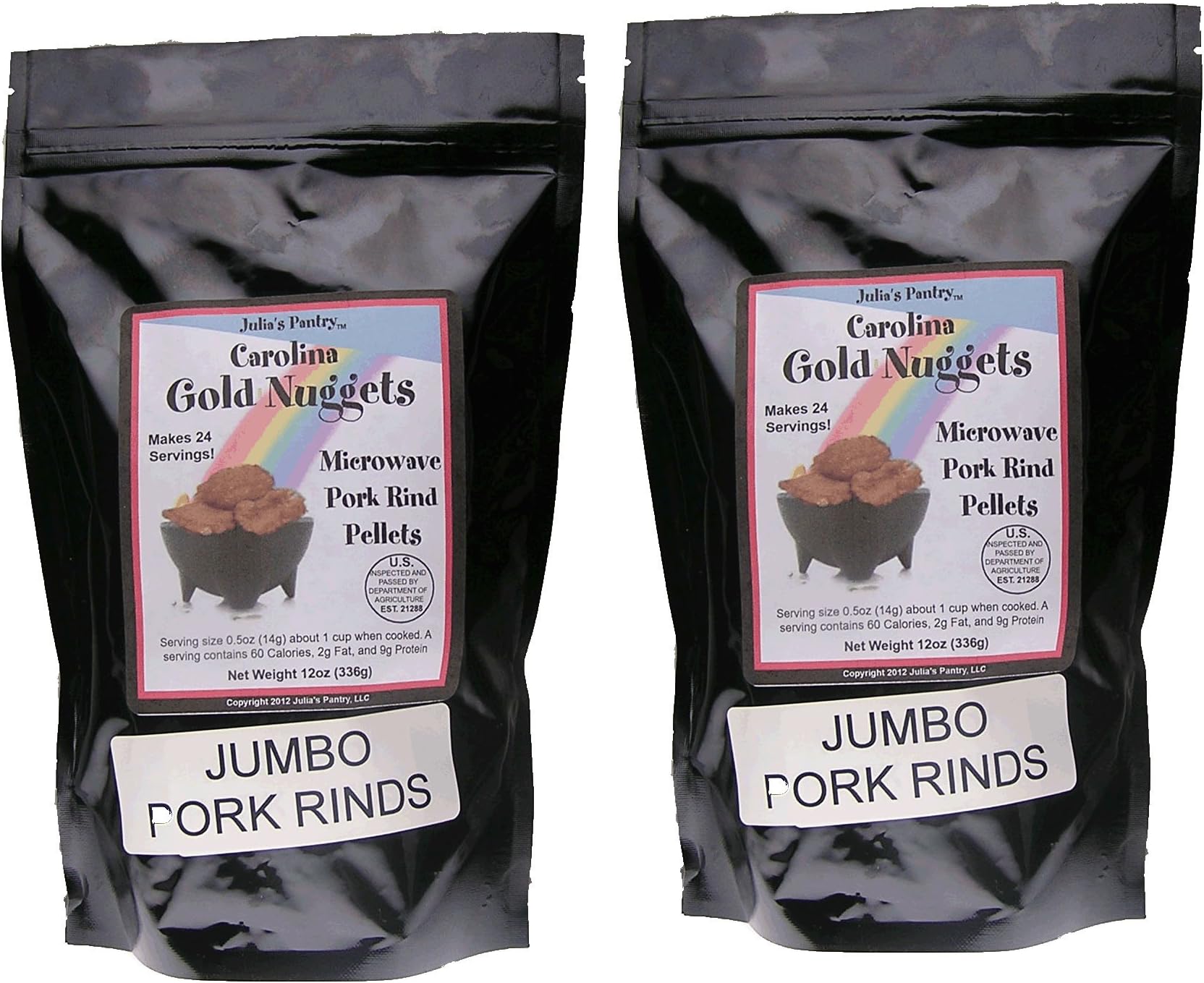 Pork Rinds Large Jumbo Chicharrones 2-12 Oz Packages