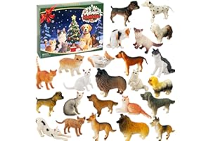 VKOVNIS Animals Advent Calendar 2025, 24 Days Cat Dog Figurines,Christmas Countdown Animal Advent Calendar for Toddlers Kids Adults, Christmas Gifts Xmas Gifts for Boys Girls