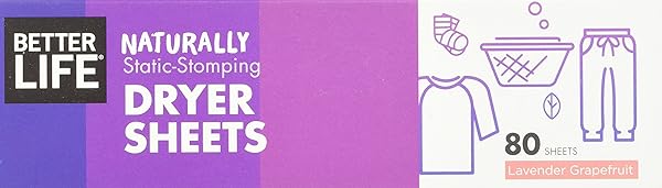 BETTER LIFE DRYER SHEETS, LAVENDER GRAPEFRUIT, 80 COUNT, 2422