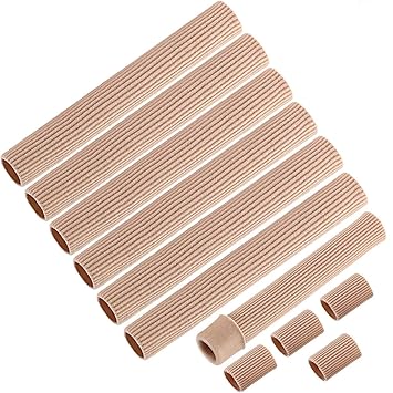 8 Pieces Toe Cushion Tube Small Size Toe Tubes Sleeves 6 Inches Long Soft Gel Corn Pad Protectors For