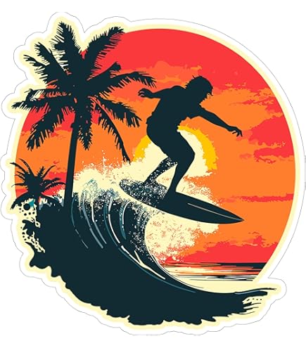 Amazon.com: Stickeroonie Go with The Flow Japanese Kanagawa Wave