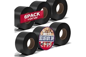 MOLYLY Joist Tape for Decking 1-5/8" x 50', 6 Rolls Weather-Resistant Deck Joist Tape,Waterproof Butyl Joists Tape, Self-Adhesive Flashing Deck Tape for Joists Extend Deck Beam Roof Life