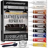 Leather &amp; Vinyl Repair Kit for Furniture, Car Seats &amp; Couches, 10 Colors | Leather Repair Kit with 10 Mixable Colors for Car Seats, Couches &amp; Furniture &ndash; Fix Tears, Cracks, Scratches, Holes &amp; Peeling
