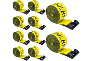 4 inch x 30' Winch Straps for Trucks (10 Pack), Heavy Duty Tie Down w/Flat Hooks 18,000lbs Break Strength, WLL# 6000lbs, Truc