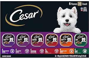 CESAR Adult Wet Dog Food Classic Loaf in Sauce Grilled Chicken, Filet Mignon, Porterhouse Steak, Beef, Chicken & Liver and Tu