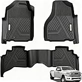 XTWEEX All Weather Floor Mat for 2002-2008 Dodge Ram 1500 Crew Cab & 2003-2009 Dodge Ram 2500/3500 Crew Cab, TPE Car Mat Full Set Front & Rear 3PCS,Custom Fit Floor Liners - Anti-Slip Waterproof