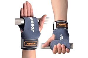 JOBGAIN Weight Lifting Wrist Strap, Double Layer Leather Wrist Strap for Deadlift and Powerlifting, Adjustable Neoprene Padde