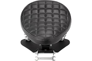 VG MOTO Motorcycle Drive Seat Bobber Solo Seat with Spring Base Mounting Bracket Kit Replacement for Harley Davidson Sportster XL 883 1200 (Black-Latticed)