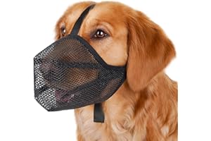 Mayerzon Dog Muzzle, Soft Mesh Muzzle for Small Medium Large Dogs Anti Bite Scavenging, Breathable Adjustable Mouth Guard for German Shepherd Labrador Golden Retriever in Grooming Walking Vet Visits