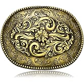 BBOTEN Western Belt Buckle for Men, Antique Engraved Flower Belt Buckle Women Halloween Christmas Gifts