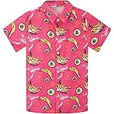 SEAOYOZO Boy's Hawaiian Shirt Short Sleeve Casual Button Down Beach Aloha Shirt Kids Summer Luau Hawaii Shirts 5–14 Years