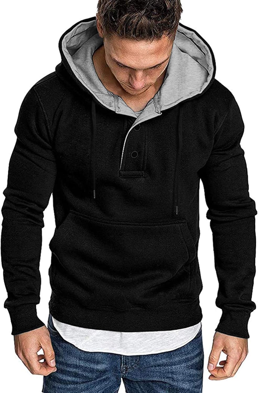 COOFANDY Men's Hoodies Sweatshirts Cotton Fleece Lightweight Long Sleeves Athletic Pullovers: Clothing