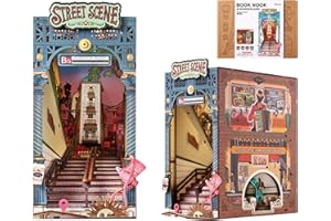 Rolife DIY Book Nook Kits for Adults, Miniature Dollhouse Booknook Kit, 3D Wooden Puzzle Creative Decorative Bookends Bookshe