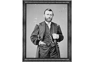 FRAME A PATENT Ulysses S. Grant Photograph in a Black Wood Frame - Historical Artwork from 1855 - US President Portrait - (11" x 14") - Gloss