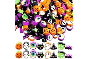 Libima 400 Pcs Halloween Erasers Bulk Cute Ghost Zombie Skull Cat Bat Animal Multi Color Halloween Themed Mini Erasers for Party Decoration Supplies