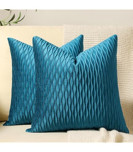 NianEr 26x26 Inch Velvet Throw Pillow Covers, Set Of 2 - Dark Purple Luxury Decorative Couch Pillows