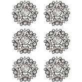 PATIKIL 6pcs Rhinestone Buttons for Clothing, 1.1"(27mm) Star Crystal Buttons Diamond Flowers Embellishments Sew on Bulk for Crafts DIY Sewing Clothing Jewelry Making Decorative, Silver
