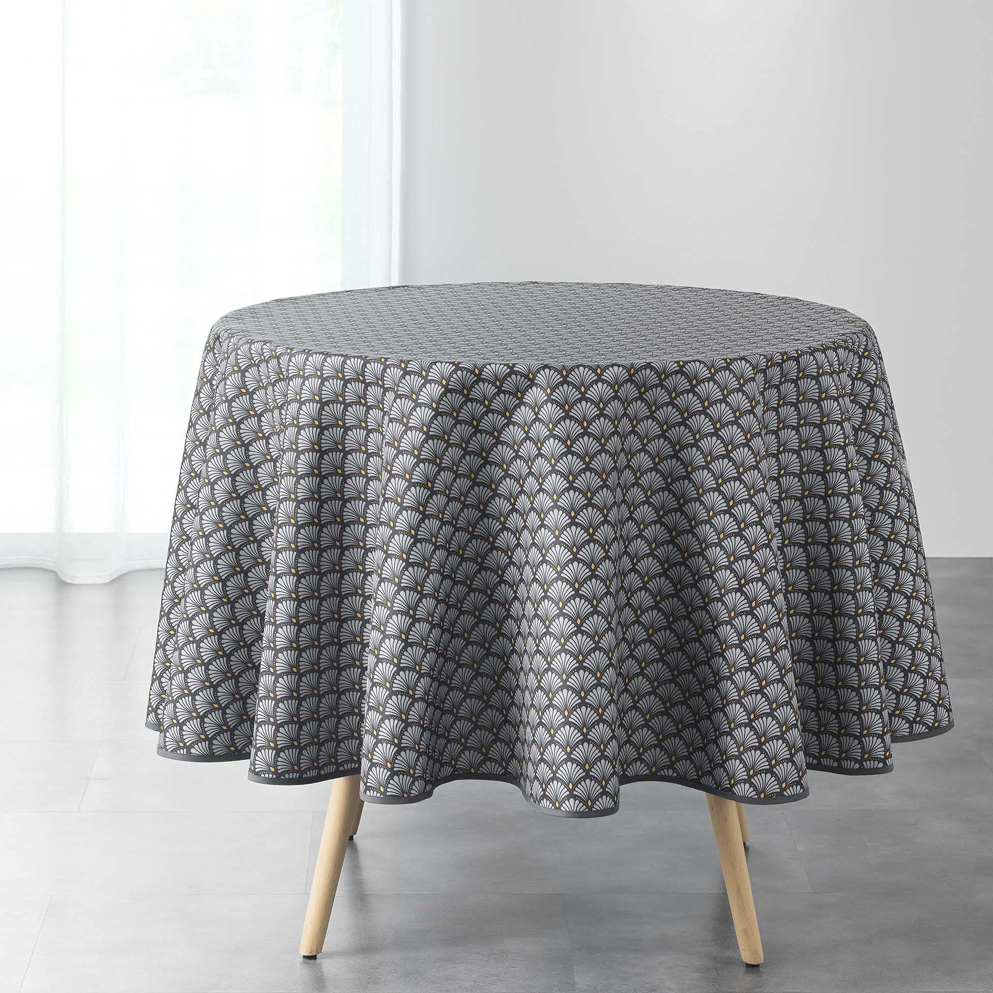 Douceur d'Intérieur Artchic Tablecloth Round Anthracite (0) 180 cm