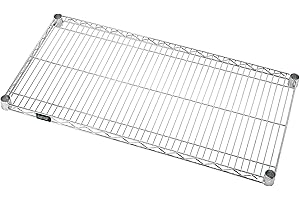 Quantum Storage Systems 3660C-2 Extra Shelf for 36" Deep Wire Shelves, Chrome Finish, 600 Load Capacity, 1" Height x 60" Width x 36" Depth (Pack of 2)