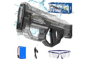 Skirfy Electric Water Guns for Adults Kids,Automatic Water Gun up to 33Ft Range,Battery Powered Water Blaster,Waterproof Water Pistol,Summer Pool Outdoor Toys for Kids Ages 8-12