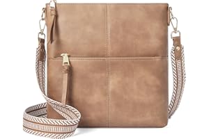 WESTBRONCO Crossbody Purses for Women Medium Shoulder Bag Vegan Leather Handbags with Guitar Strap