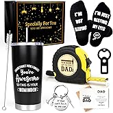 Tifeson 8PCS Christmas Father Gifts, Gifts for Dad from Daughter Son Kids Wife Includes Tumbler, Tape Measure, Socks, Card for Fathers Day, Dad Christmas Birthday Gift
