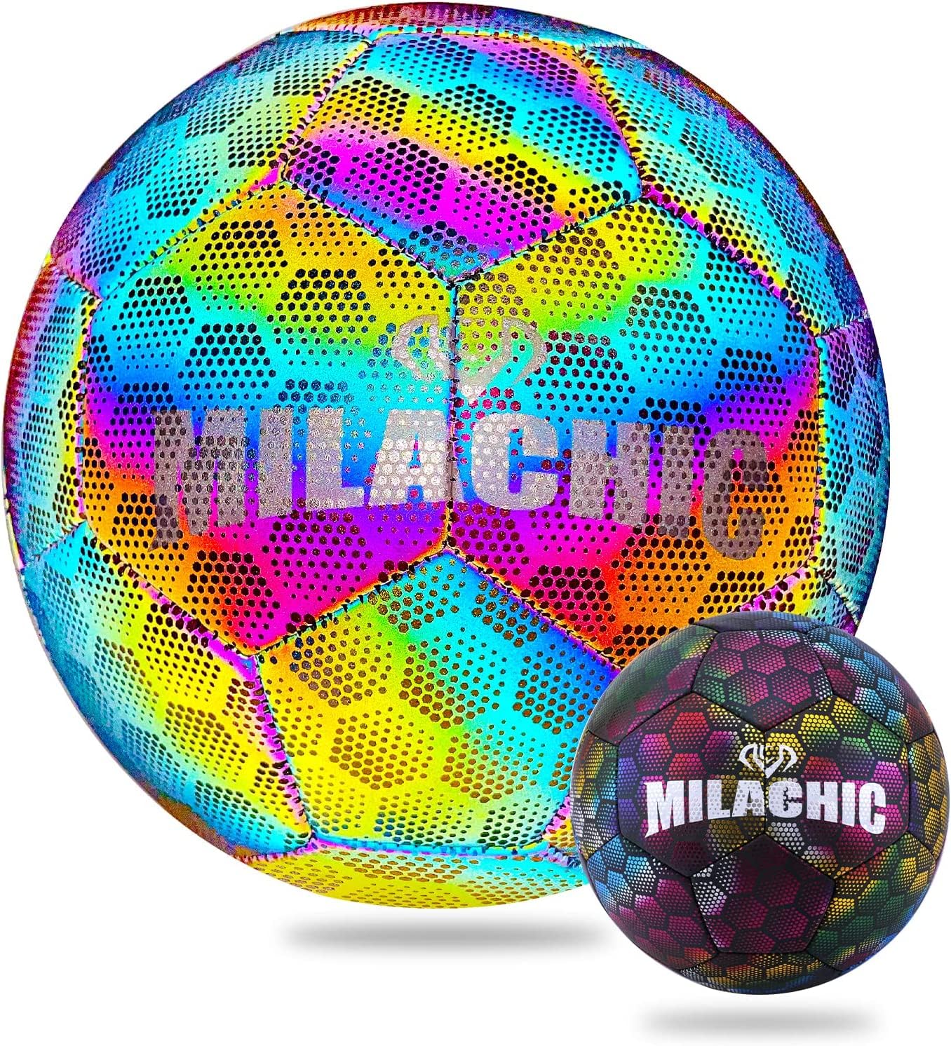 Xakay Glowing Soccer Ball - Reflective, Luminous, Glow in the Dark, Official Size 5 for Night Training and Outdoor Games