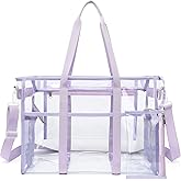 Women's Clear Beach Bag, 17" Large Clear Tote Bags with Phone Pouch and Strap, Heavy Duty Waterproof for Cruise, Pool