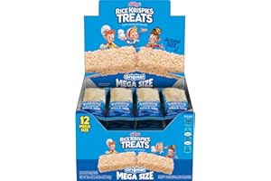 Rice Krispies Treats Mega Bars Large Marshmallow Snack Bars, Kids Snacks, Original, 26.4oz Box (12 Count)