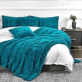 YUSOKI Luxury Faux Fur Twin XL Blanket for Twin XL Bed 2 Layers,5.2lb,All Ages,Home Decoration Without Pillows(Teal,63"x90")