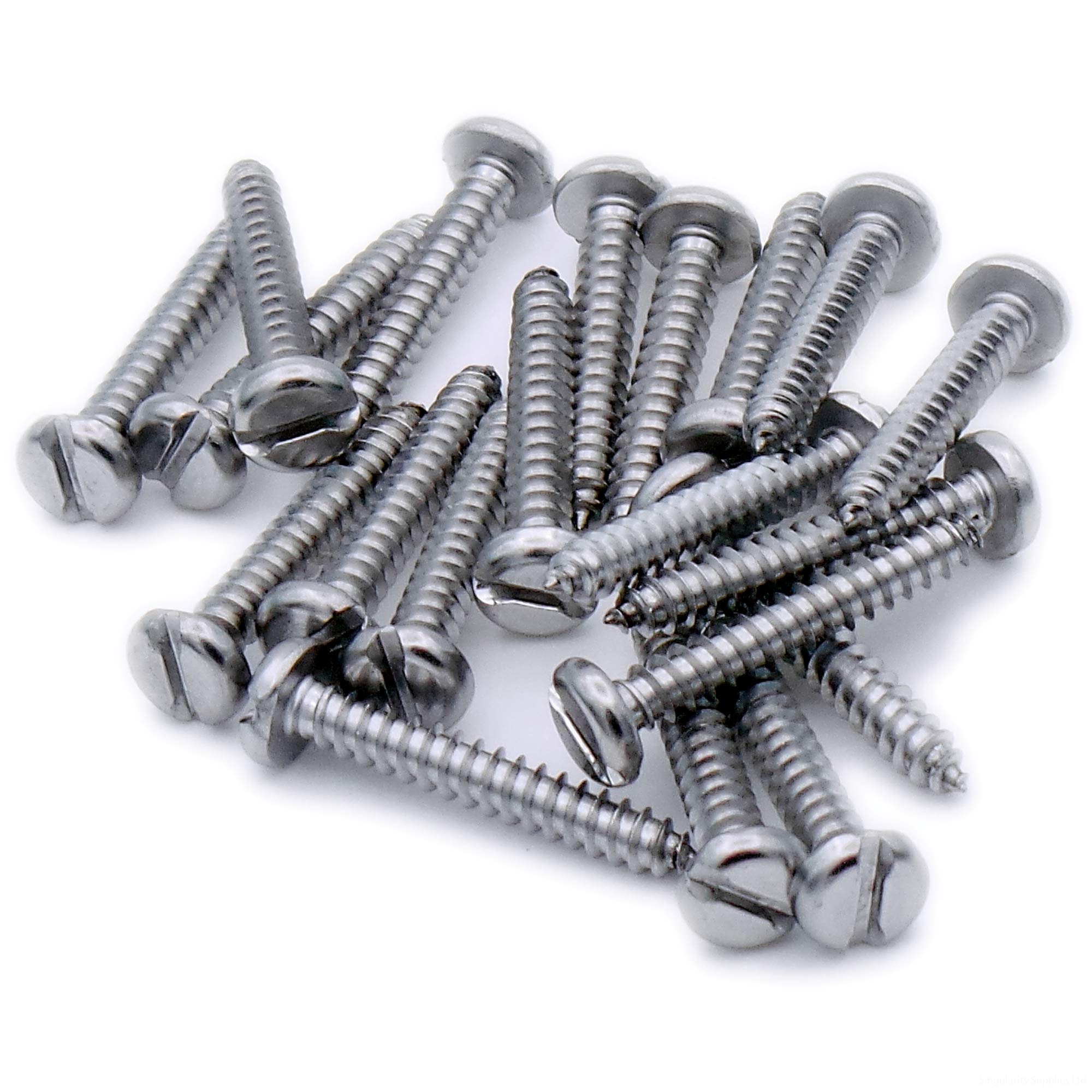 No.10 x 2 (4.8mm x 50mm) Slot Pan Self-Tapping Screw - Stainless Steel (A2) (Pack of 20)