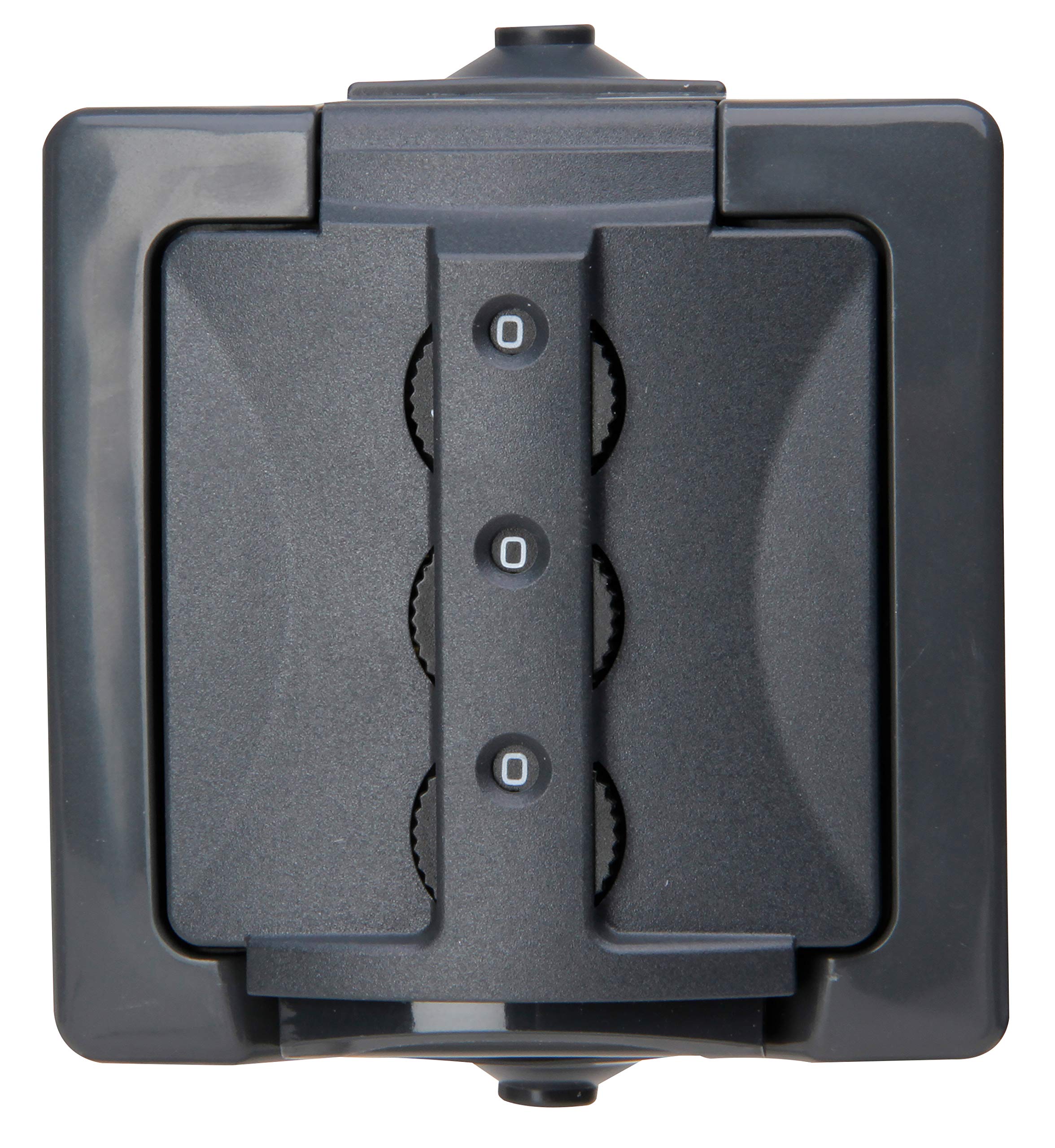 Kopp 955015016 Combination Lock Nautic Surface-Mounted Wet Room Socket Lockable Anthracite, Charcoal, Steckdose Zahlenschloß