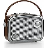 Portable Bluetooth Speaker Wireless Powerful Deep Bass Loud Stereo Sound Vintage Decor Cute Fashion Style Speakers with Subwoofer DSP Support TWS/USB/AUX for Home Desk Accessories Party Outdoor