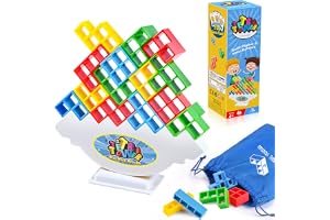 Tetra Tower Balancing Stacking Toys, 32PCS Board Games for Kids & Adults, 2 players Balance Game Team Building Blocks STEM To