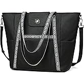 FADEON Large Laptop Tote Bag for Women Designer Leather Laptop Bag Fashion Travel Backpack Purse Shoulder Handbag