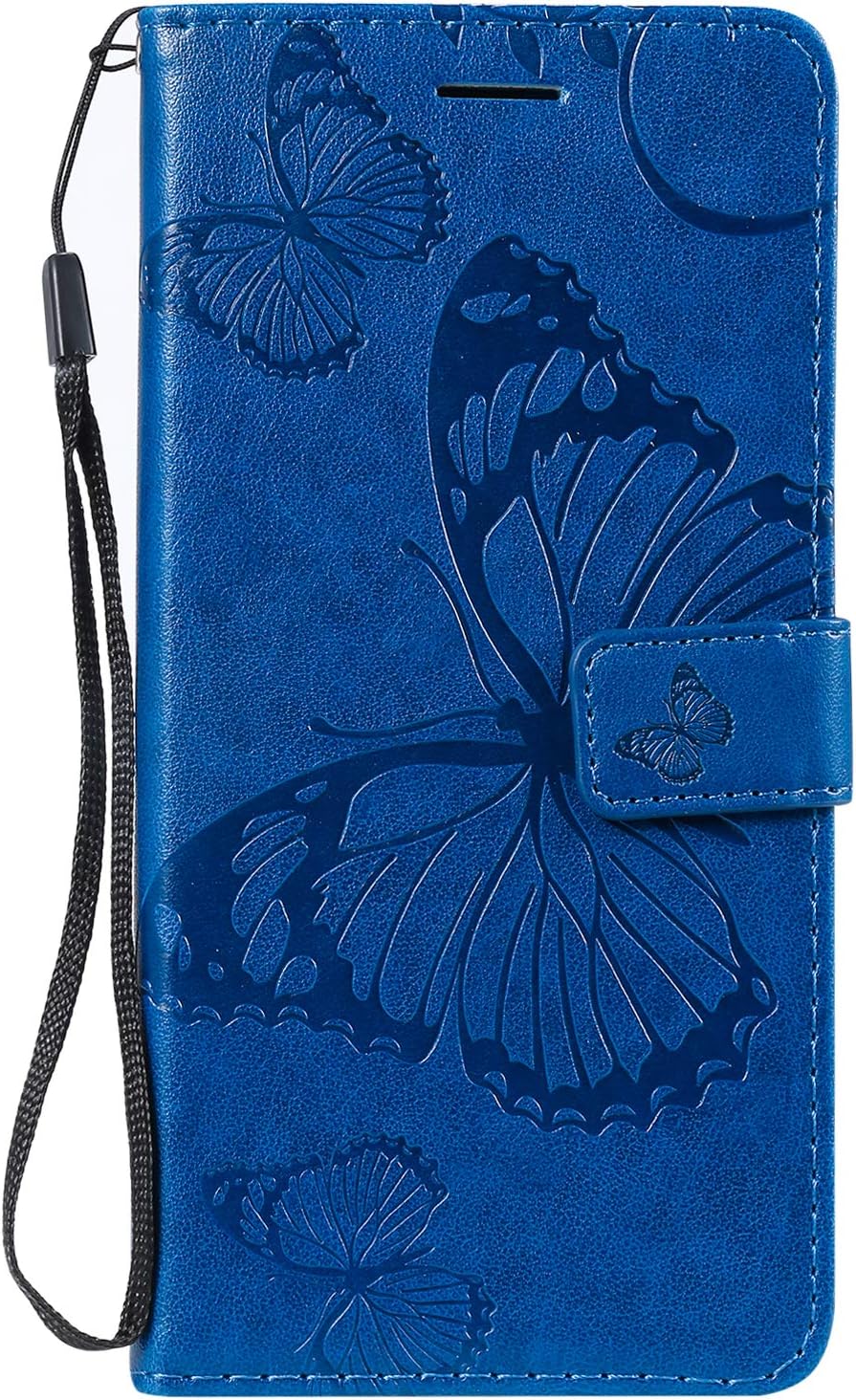Lomogo Xiaomi Mi 9 Case Leather Wallet Case with Kickstand Card Holder Shockproof Flip Case Cover for Xiaomi Mi9 - LOKTU090340 Blue