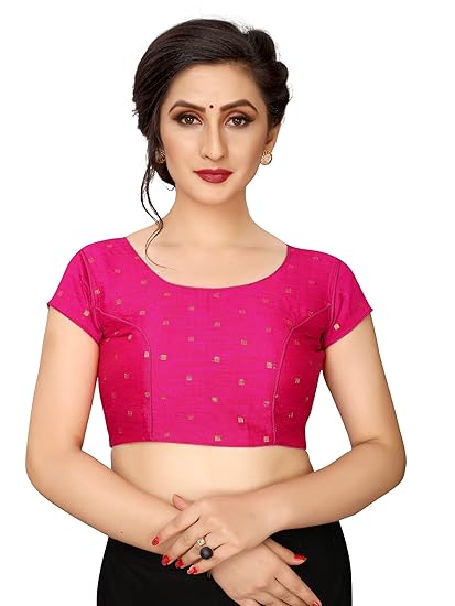 Womens Silk Zari Work Blouse (Pink)