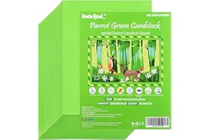 Uncle Paul 40 Sheets Parrot Green Cardstock - 8.5'' x 11'' Double-sided Cover Card Stock 65lb Printer Paper Perfect for Scrapbooking, Crafts, Business Cards 180gsm UAP25PG040
