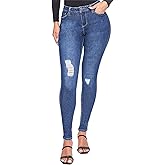 YMI Womens YMI Womens Basic 1-Button High-Rise Skinny Jean Made with Recycled Fibers