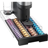 Vtopmart Coffee Pod Drawer Organizer for Nespresso Vertuo Pods-Black | Holds 40 Large or 60 Small Capsules，Clear Acrylic Design, Visible Pod Inventory, Durable &amp; Anti-Slip Drawer