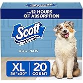Scott Pet Guard Dog Pads - Dog Training Pee Pads for Puppies, Medium & Large Dogs - Up to 12 Hour Absorbent Odor Control - Ea