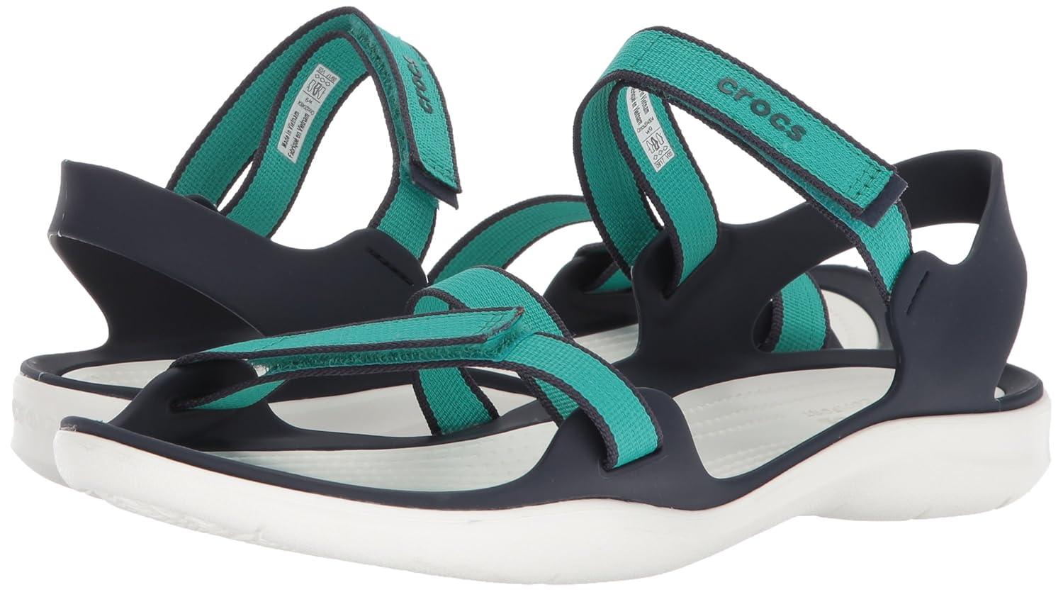 crocs swiftwater webbing w sport sandal tropical teal 5 b(m) us