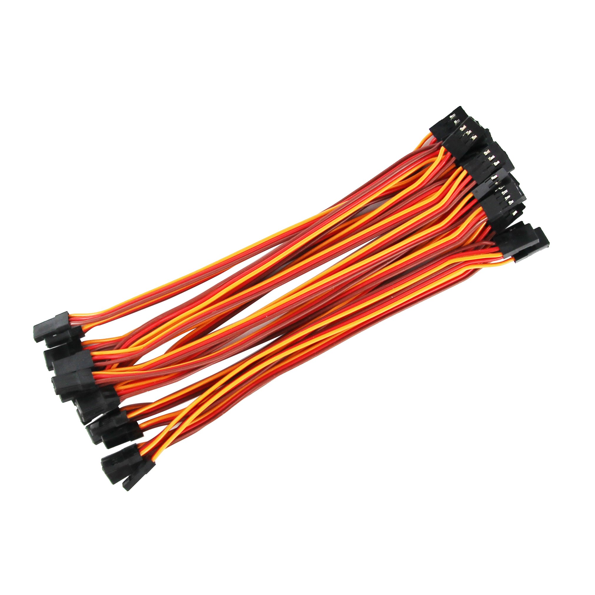 OliYin 20pcs 5.90inch 15cm 150mm Male to Male Lead Plug Servo Extension Wire Cable Line RC Model Aircraft Stranded 22awg 60 Cores Futaba JR