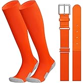 JASGOOD Baseball Socks and Belt Combo for Youth Adult Softball Socks and Elastic Belt for Boys Girls